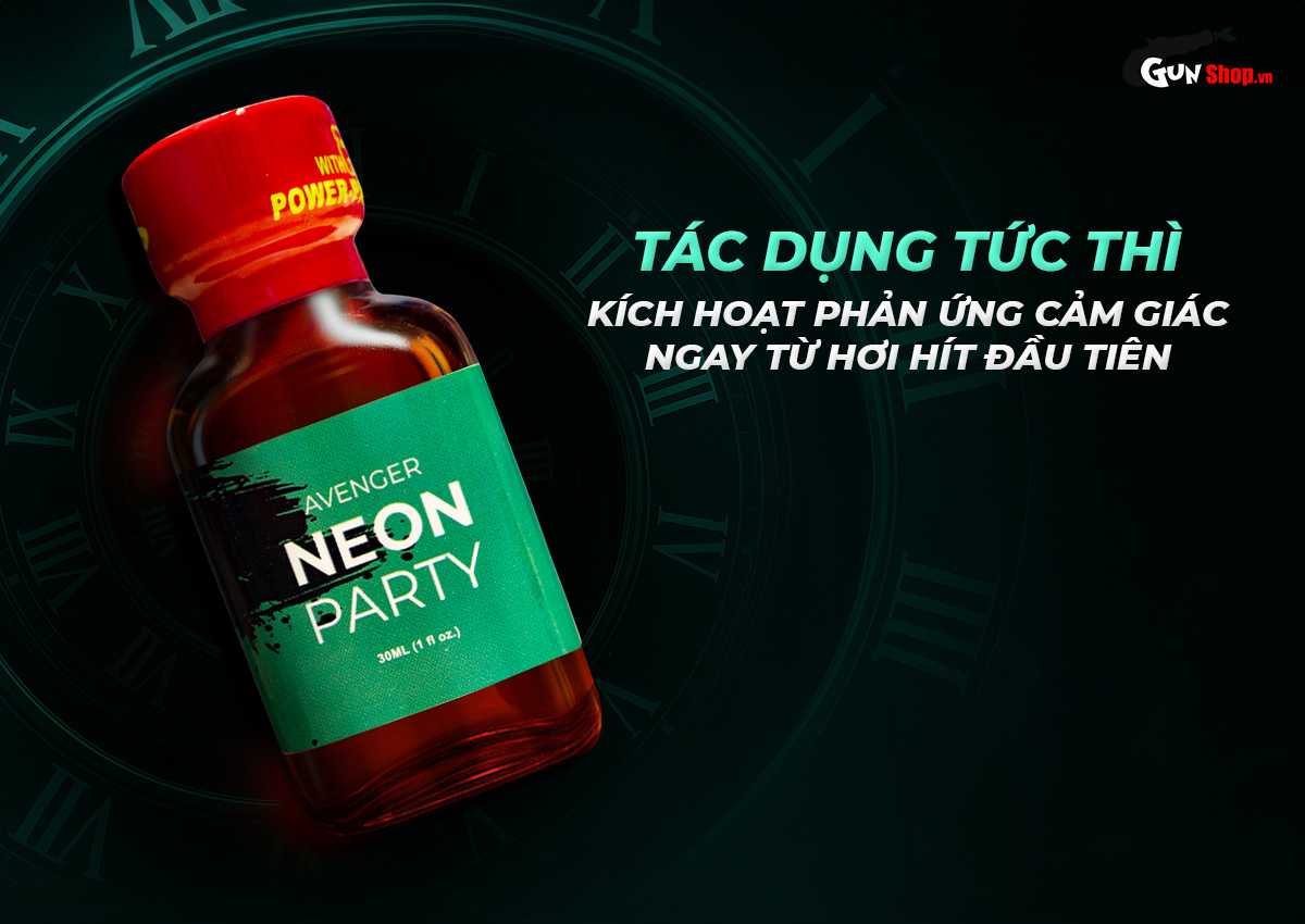 Chai hít Popper Avenger Neon Party Green chính hãng tại Gunshop