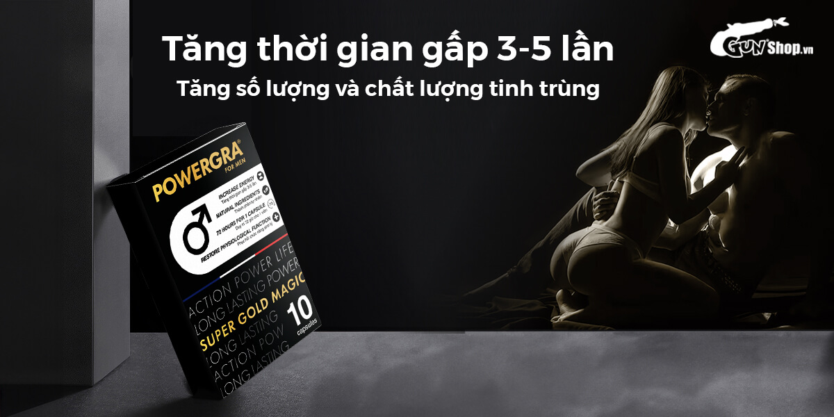 Viên uống tăng kích thước, kéo dài thời gian Powergra For Men