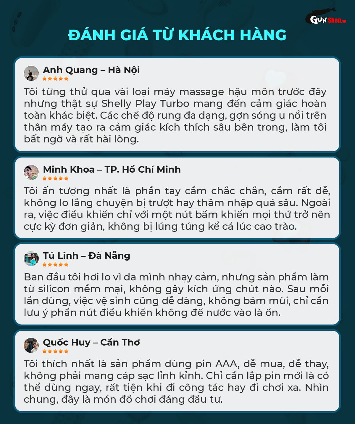 Đánh giá từ người dùng về que rung hậu môn Shelly Play Turbo