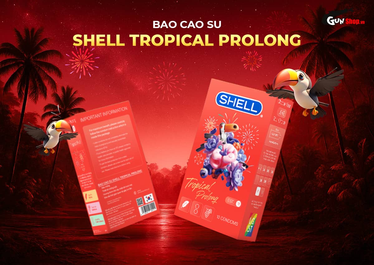 Bao cao su Shell Tropical Prolong - Hộp 10 cái chính hãng tại Gunshop