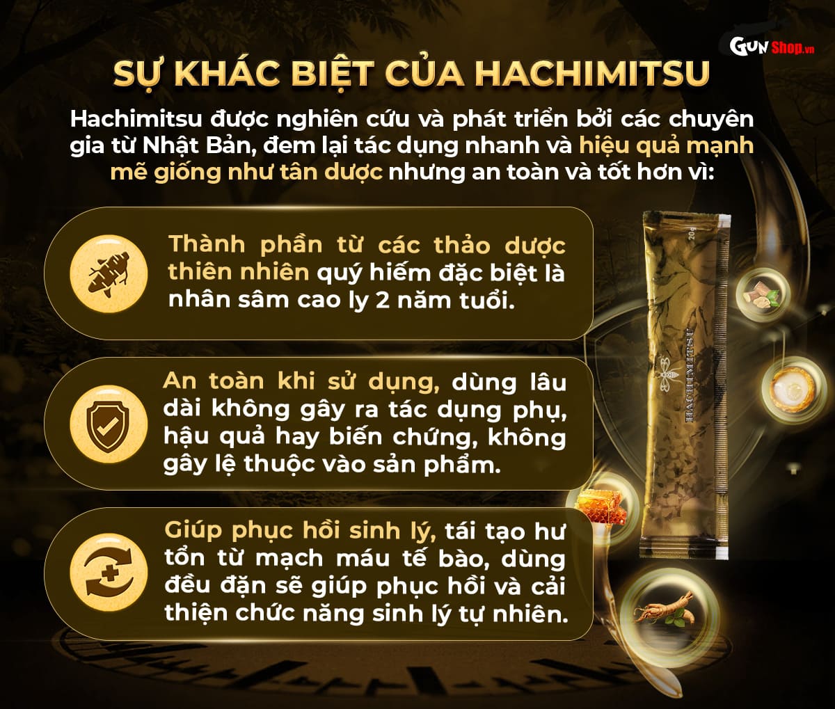 Tinh chất Hachimitsu chính hãng tại Gunshop