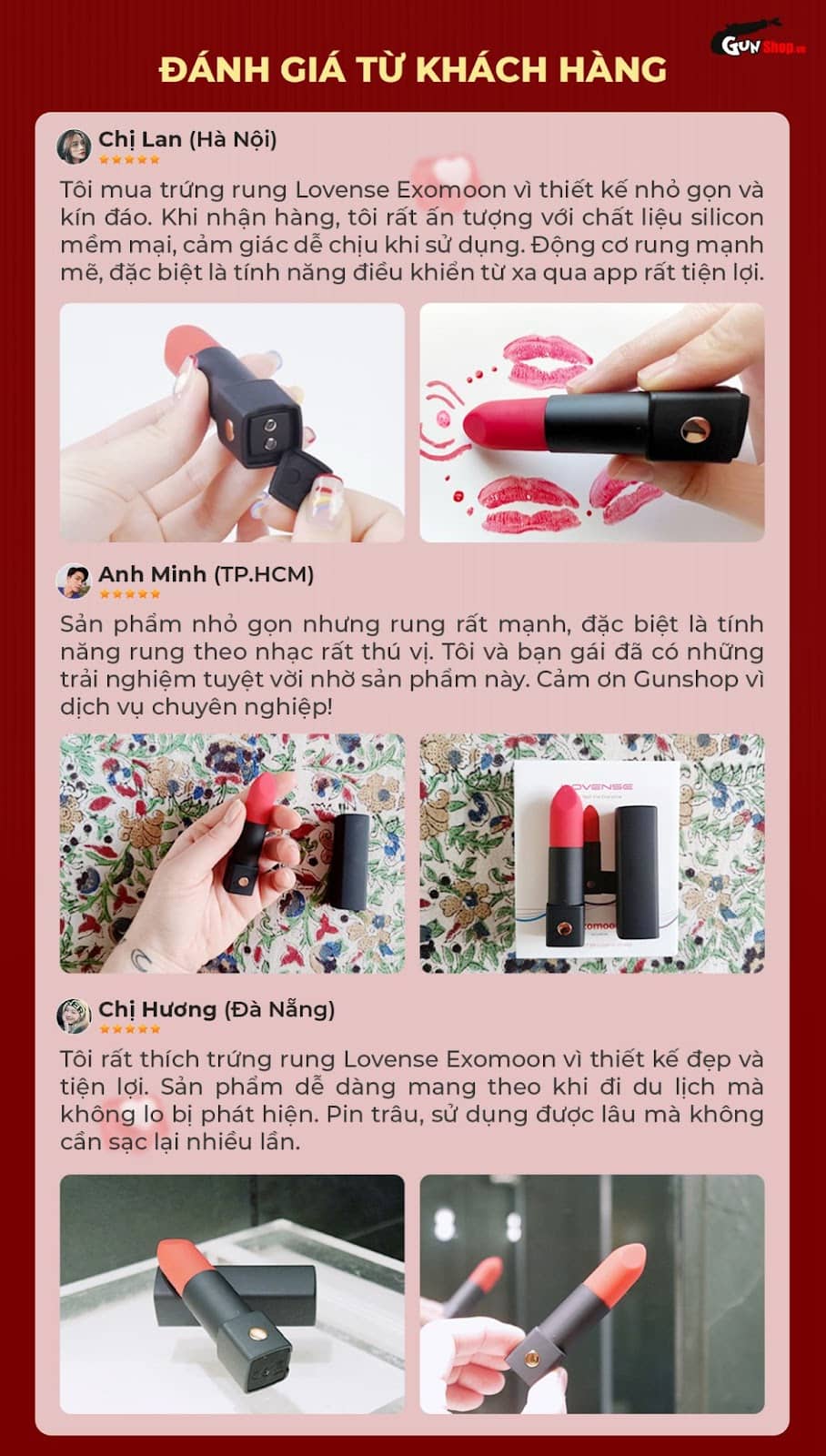 đánh giá trứng rung hình thỏi son Lovense Exomoon