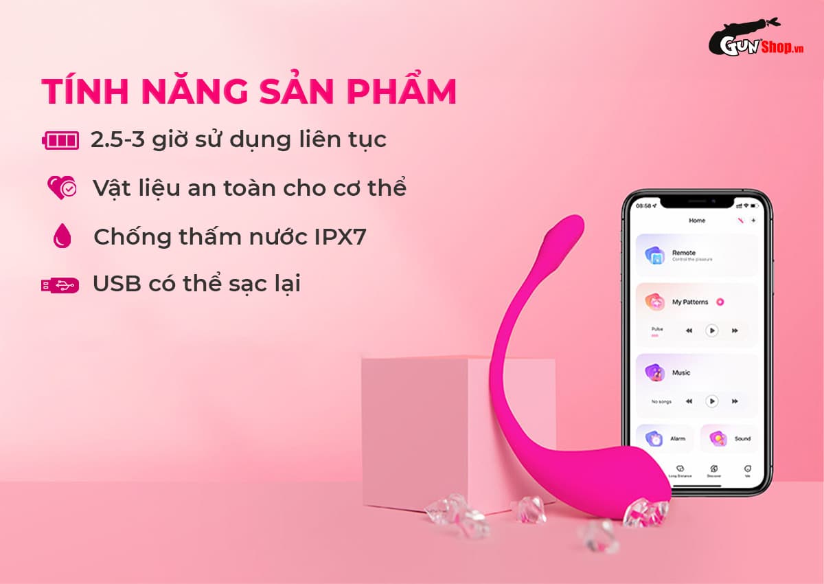 Trứng rung Lovense Lush 2 cao cấp - chính hãng - giá tốt tại Gunshop