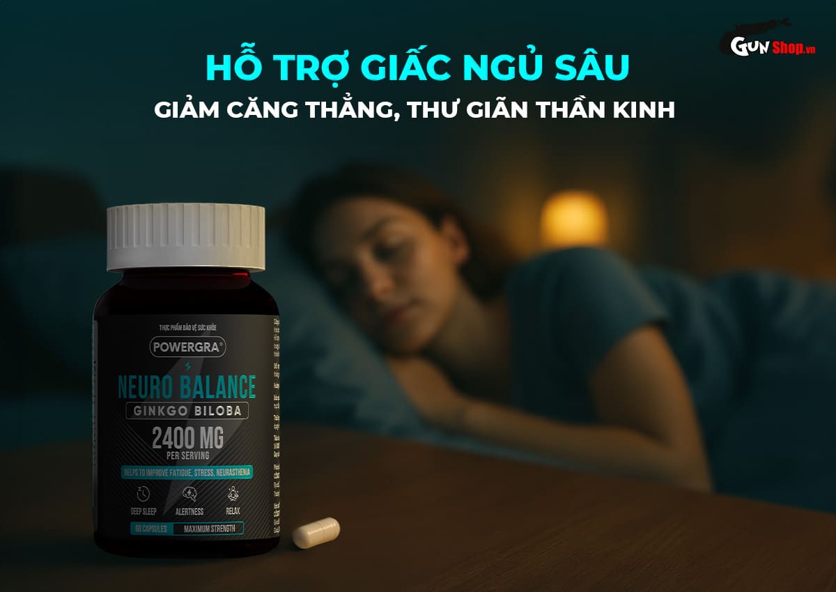 Viên uống bổ não, tăng cường trí nhớ Powergra Neuro Balance cao cấp tại Gunshop
