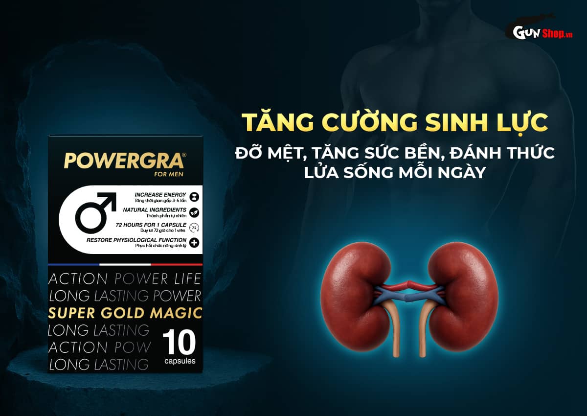 viên uống tăng cường sinh lý Powergra For Men – Hộp 10 viên