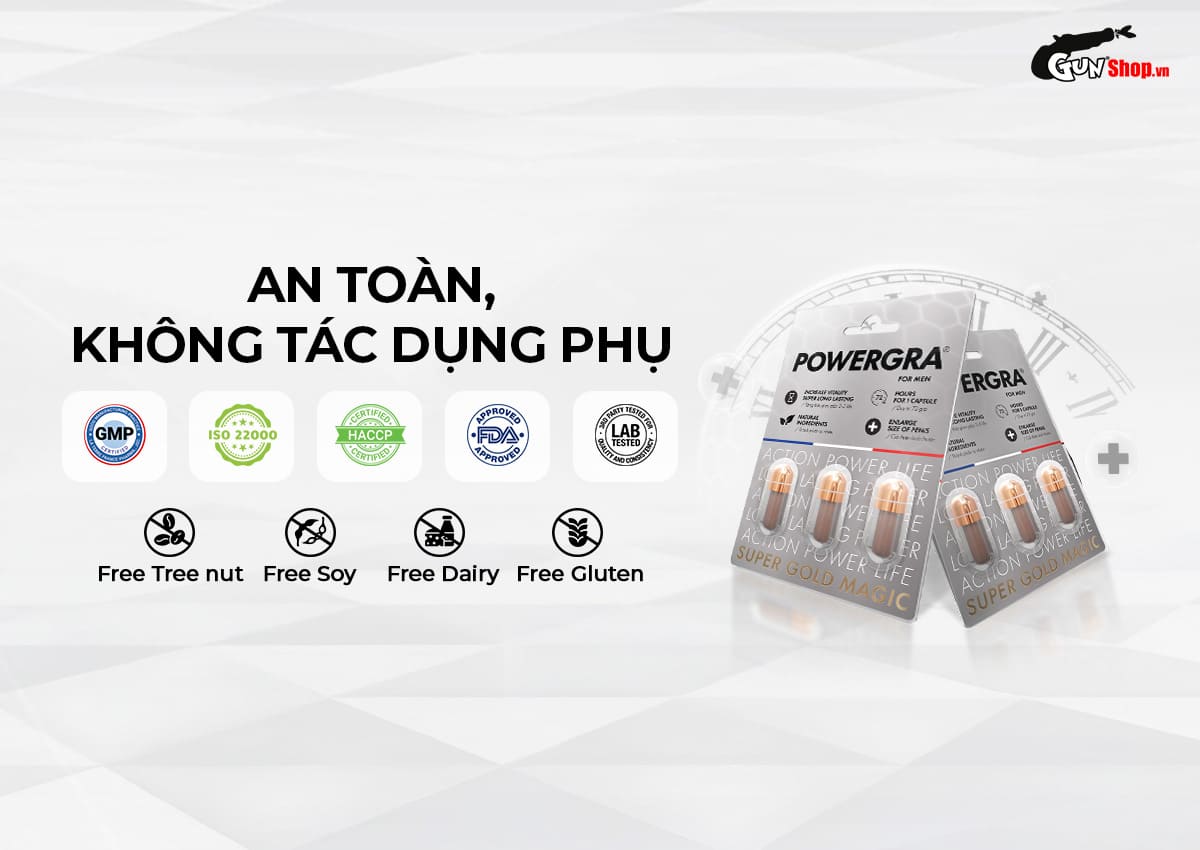Viên uống Powergra For Men (Super Gold Magic) - Vỉ 3 viên