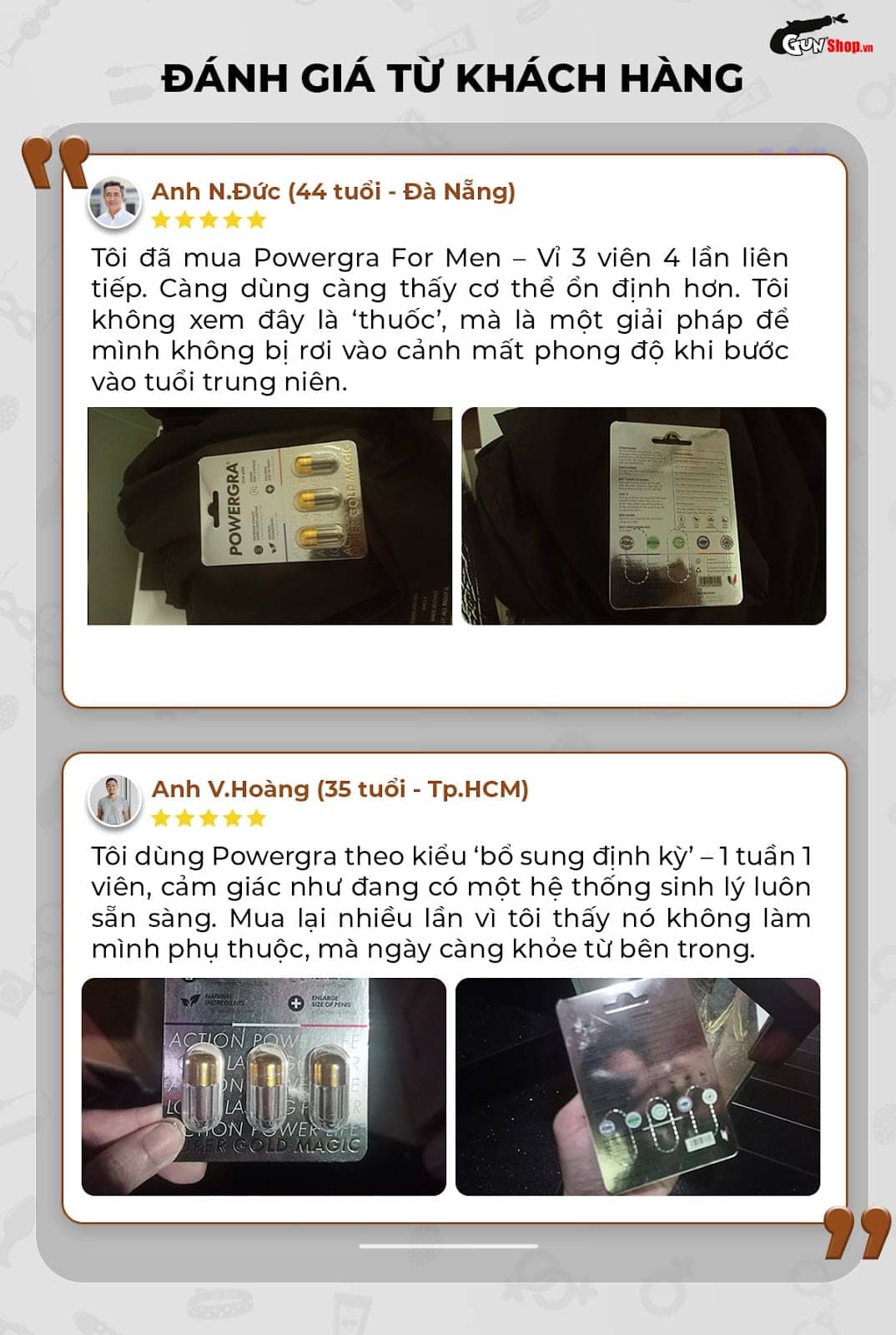 Phản hồi từ người dùng thực tế Powergra For Men – Vỉ 3 viên