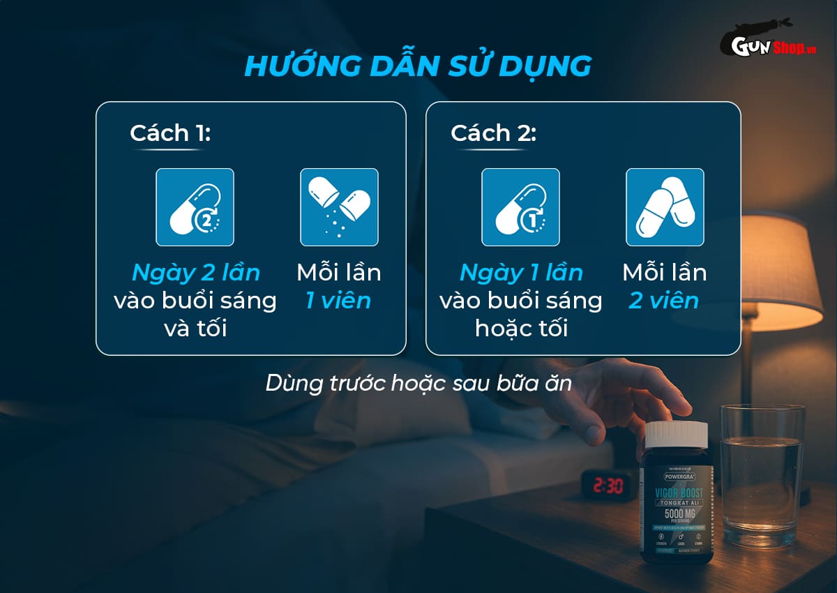 Hướng dẫn sử dụng Powergra Vigor Boost TongKat Ali