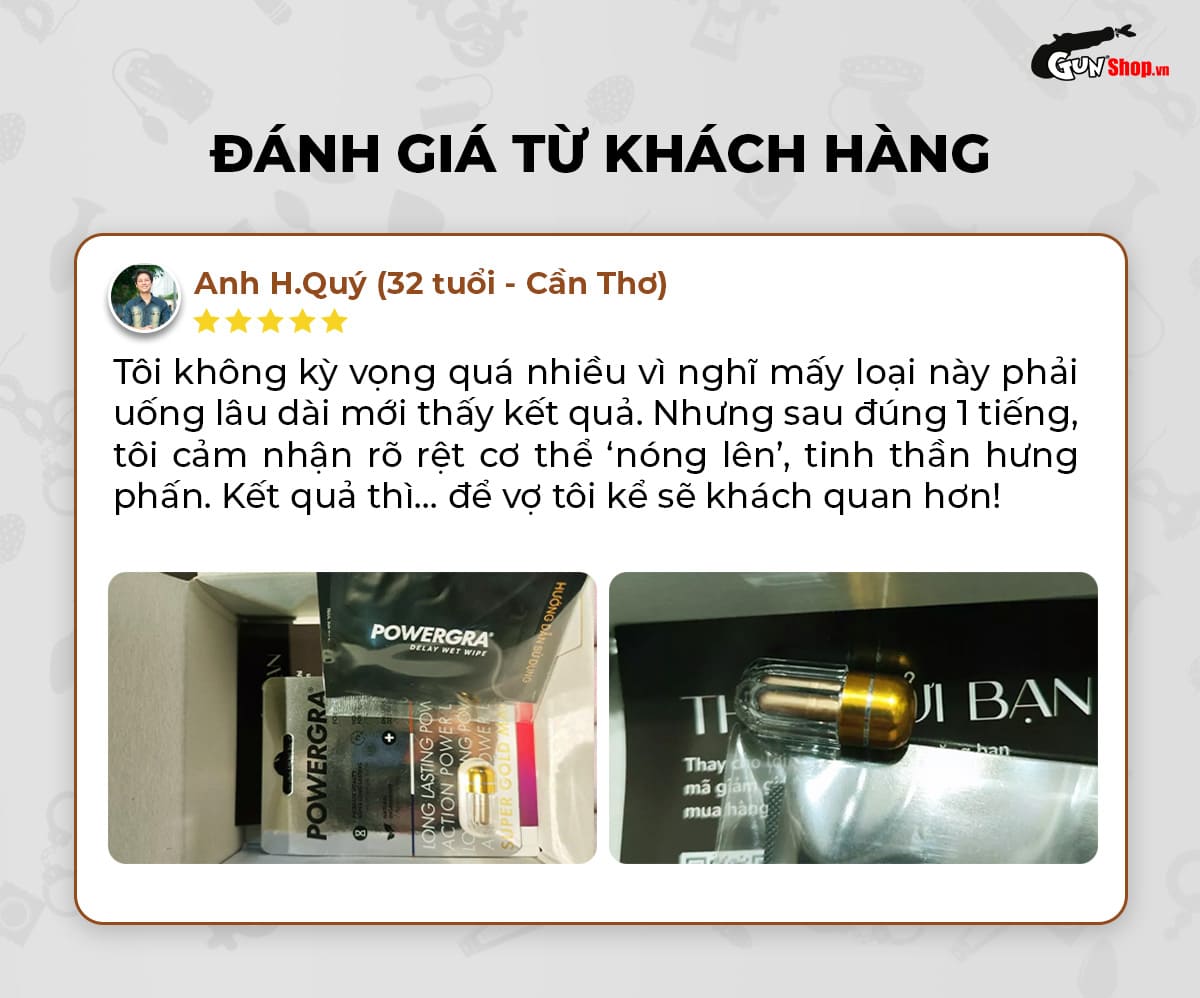 Phản hồi từ người dùng thực tế viên uống Powergra For Men - Vỉ 1 viên