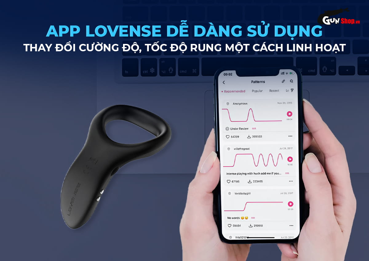 Vòng rung tăng khoái cảm Lovense Diamo cao cấp chính hãng tại Gunshop