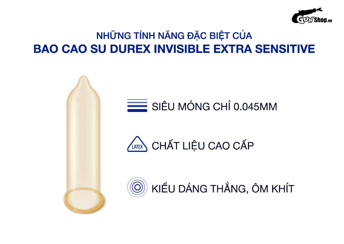 So sánh Durex Invisible Extra Sensitive vs Extra Lubricated