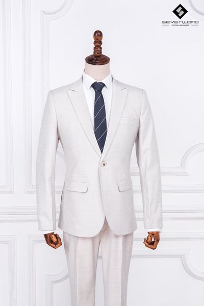 bộ vest nam màu trắng