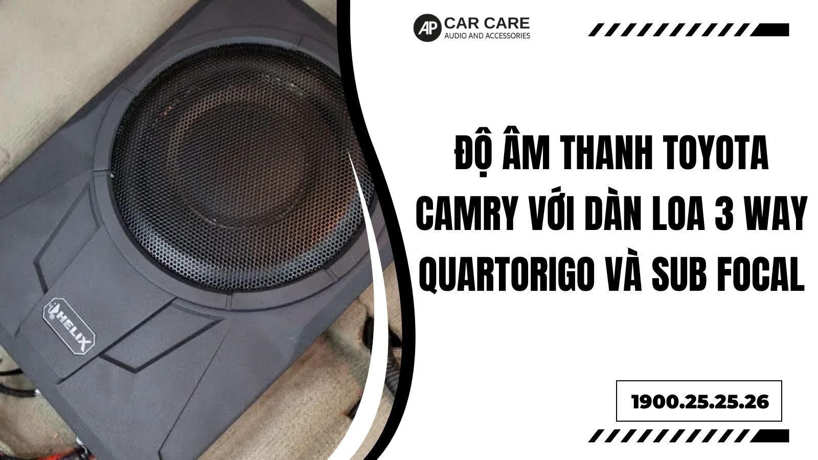 Độ âm thanh Toyota Camry với dàn loa 3 way Quartorigo và sub Focal