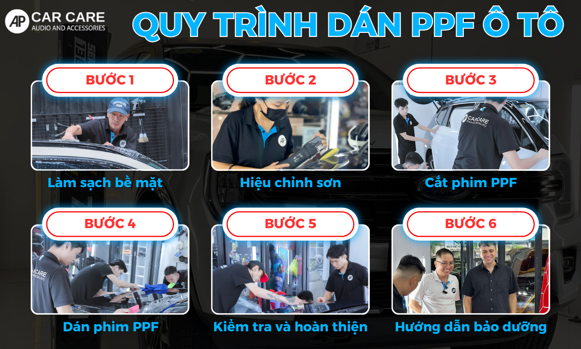 Quy trình dán phim PPF ô tô chuyên nghiệp - bảo vệ sơn ô tô chuẩn tại AP Car Care