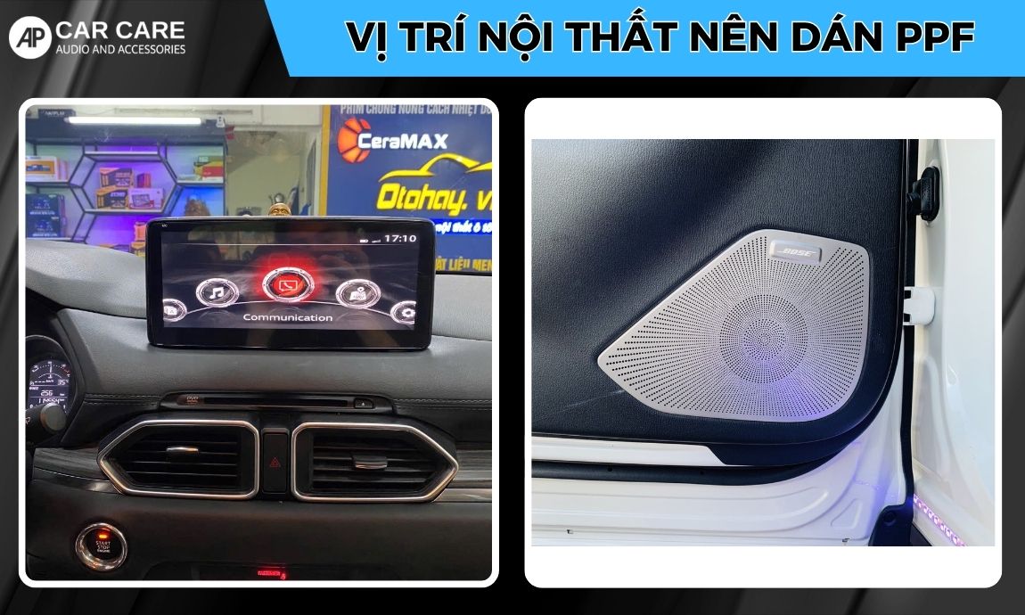 vị trí nội thất mazda cx8 nên dán ppf