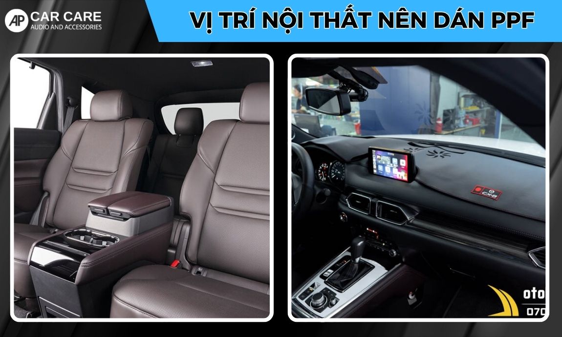 vị trí nội thất mazda cx8 nên dán ppf