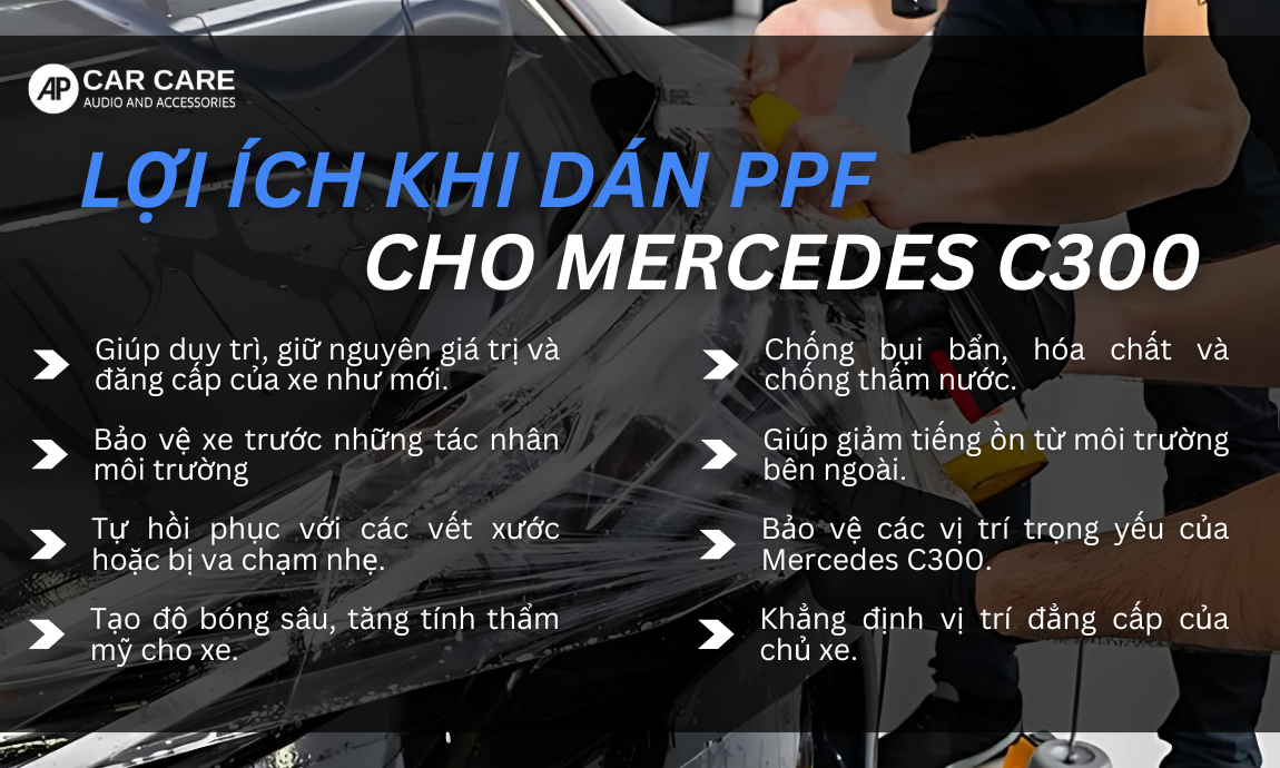 Dán PPF cho ô tô Mercedes C300