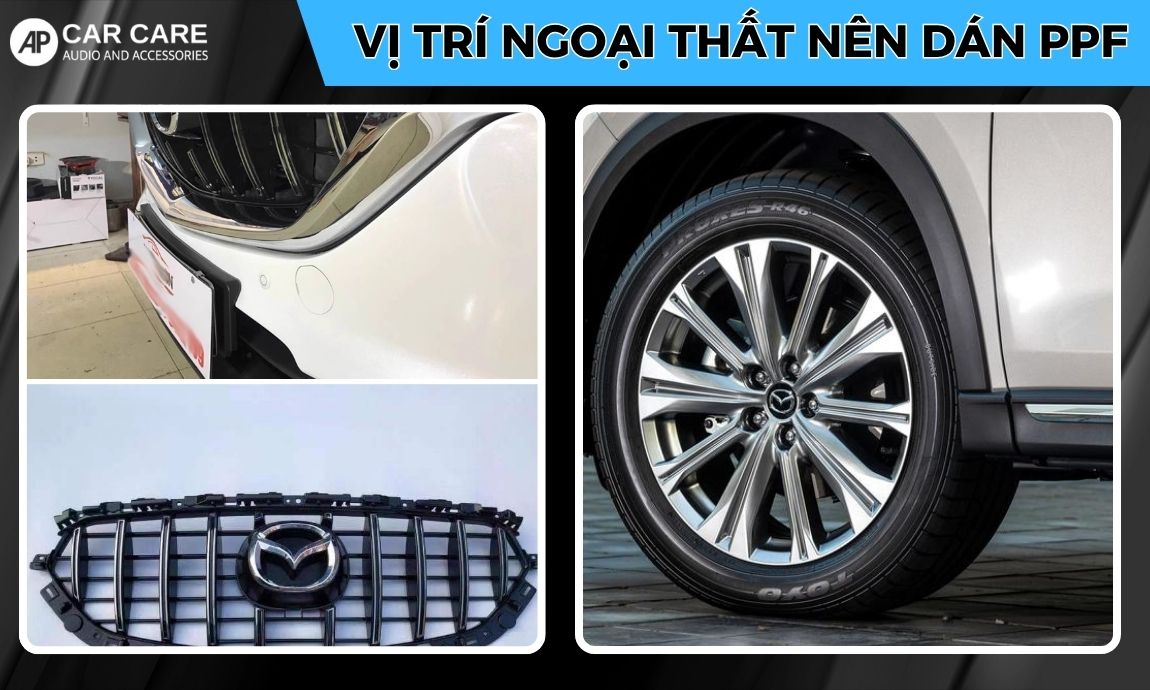 vị trí ngoại thất mazda cx8 nên dán ppf