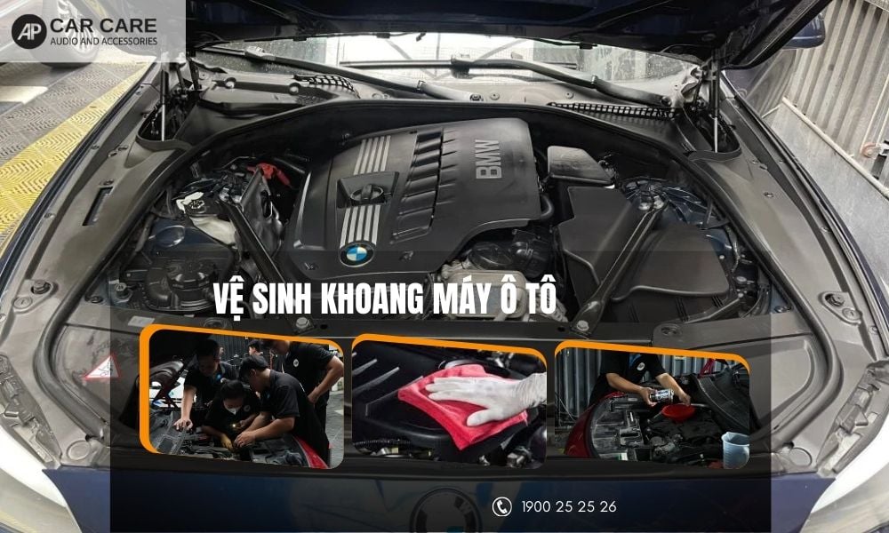 Vệ sinh khoang máy ô tô an toàn