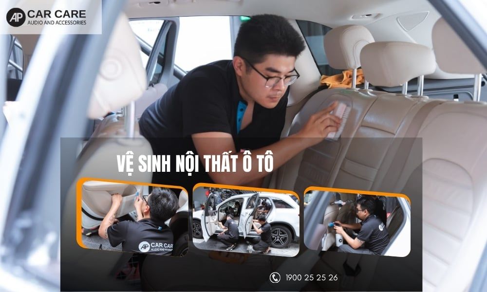 Vệ sinh nội thất – hút bụi, diệt khuẩn, khử mùi xe ô tô