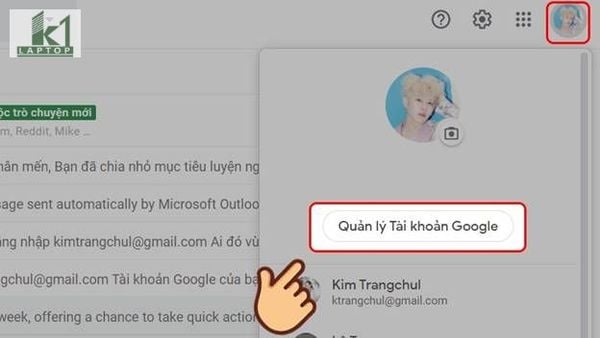 add gmail vao outlook