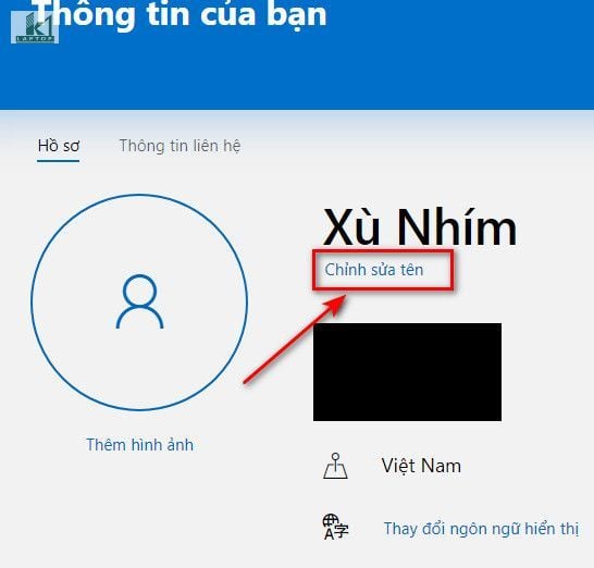 doi ten admin win 10