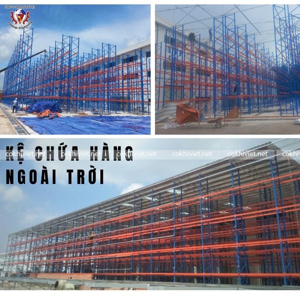 Lắp đặt kệ chứa hàng ngoài trời