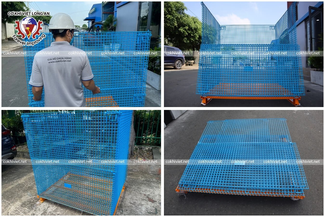 Pallet lưới xếp gấp