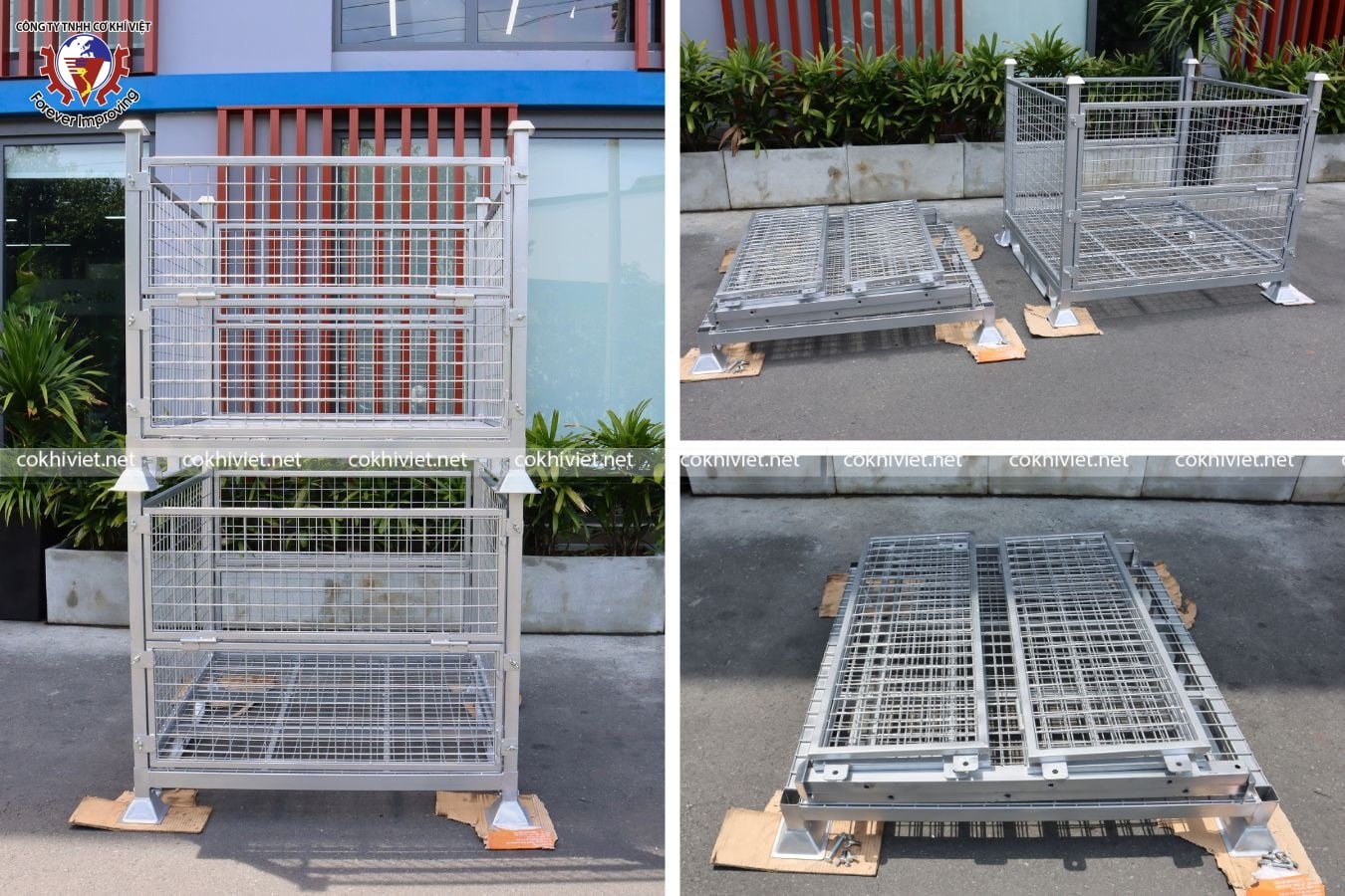 pallet sắt xếp chồng lưới