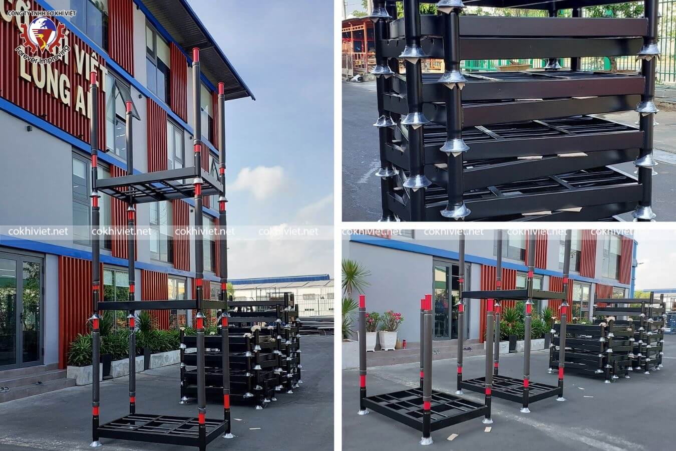 pallet sắt xếp chồng tháo rời