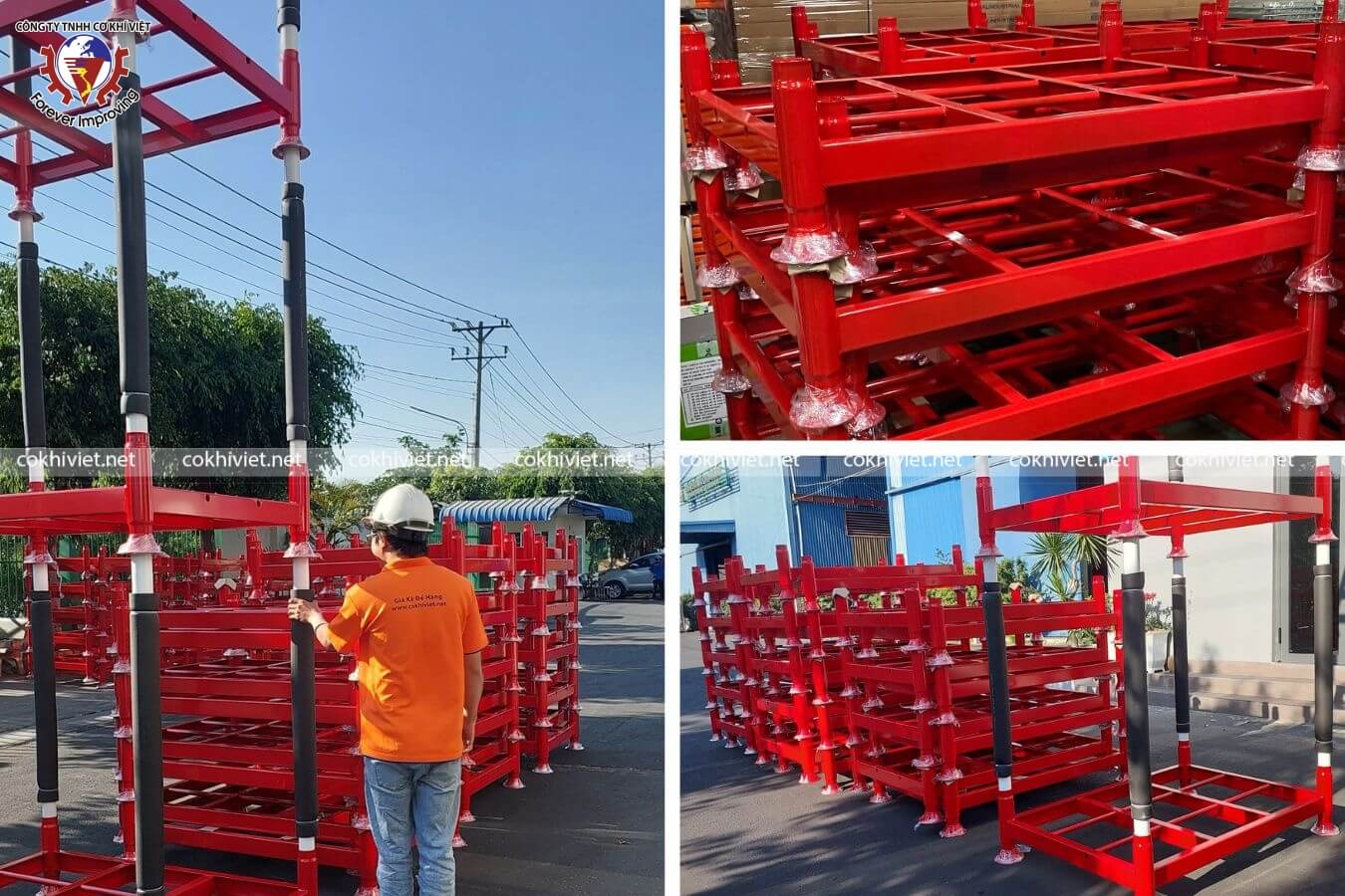 Pallet sắt xếp chồng th&aacute;o rời