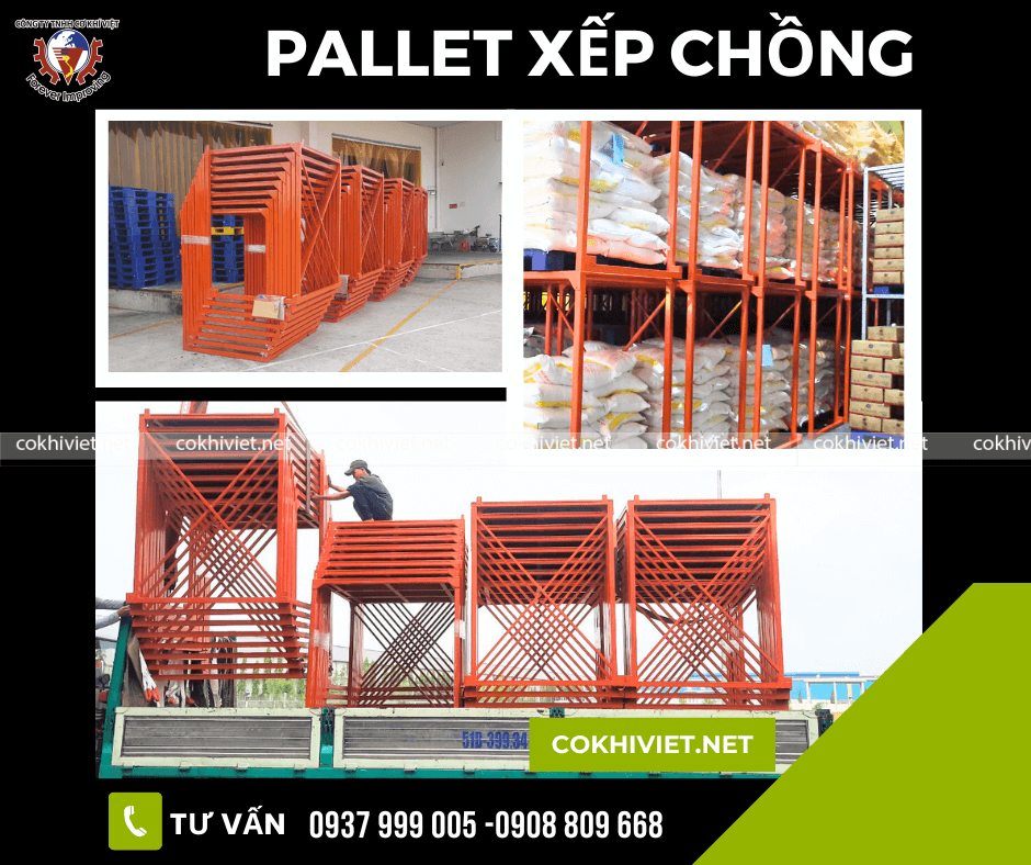 Pallet sắt chồng ghép