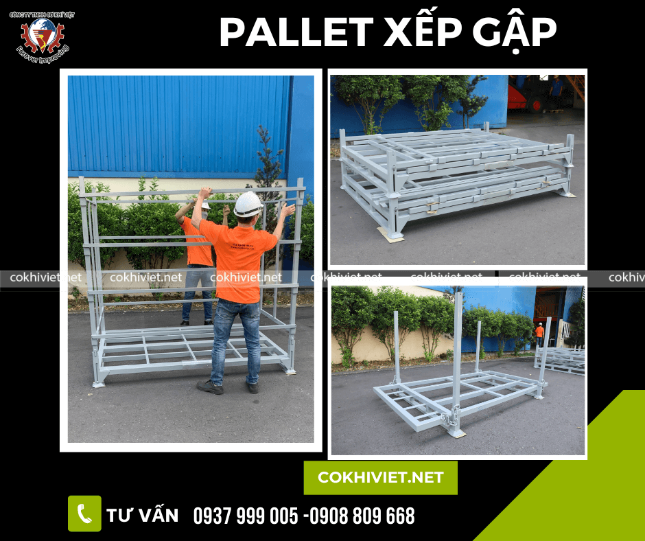 pallet sắt xếp gập