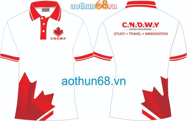 Mẫu Áo Polo Trắng Phối Đỏ Của Canada Way – Aothun68.Vn Cung Cấp Đồng Phục Áo  Thun Giá Gốc