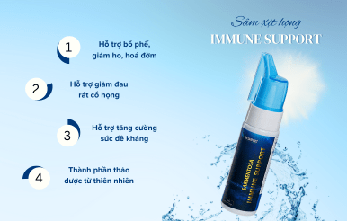 Bàn về tác dụng của xịt họng Sarmentosa Immune Support