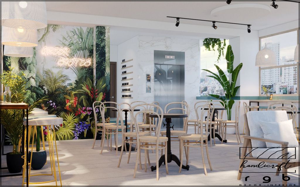 Thiết kế quán cafe sân thượng của khách sạn