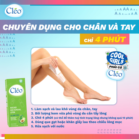 Kem tẩy lông chân CLEO giúp nàng tự tin tỏa sáng