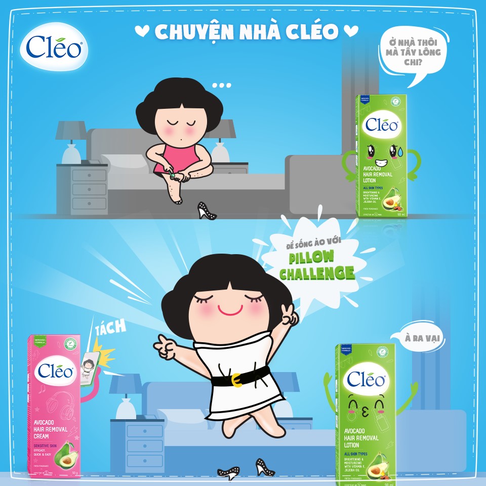 Kem Bơ Tẩy Lông Cho Da Nhạy Cảm Cleo Avocado Hair Removal Cream