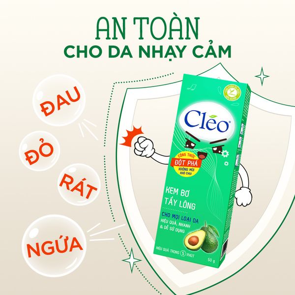 Kem tẩy lông CLEO màu xanh lá