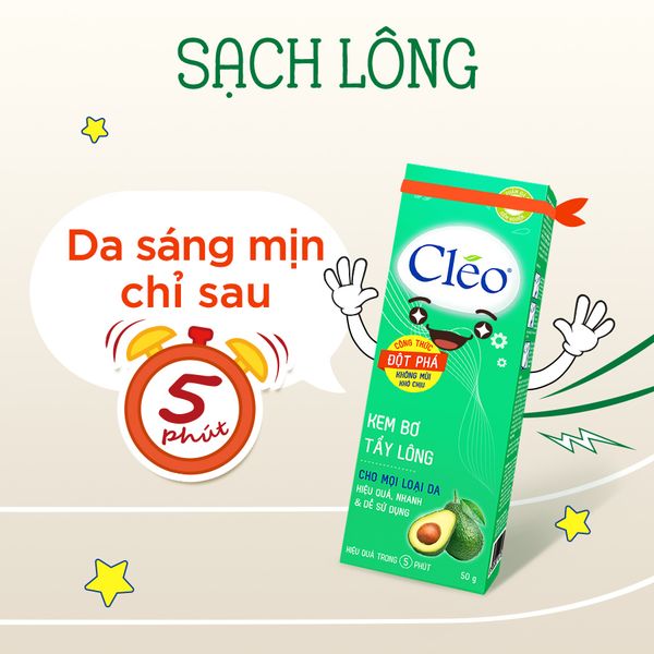 Kem tẩy lông CLEO màu xanh lá