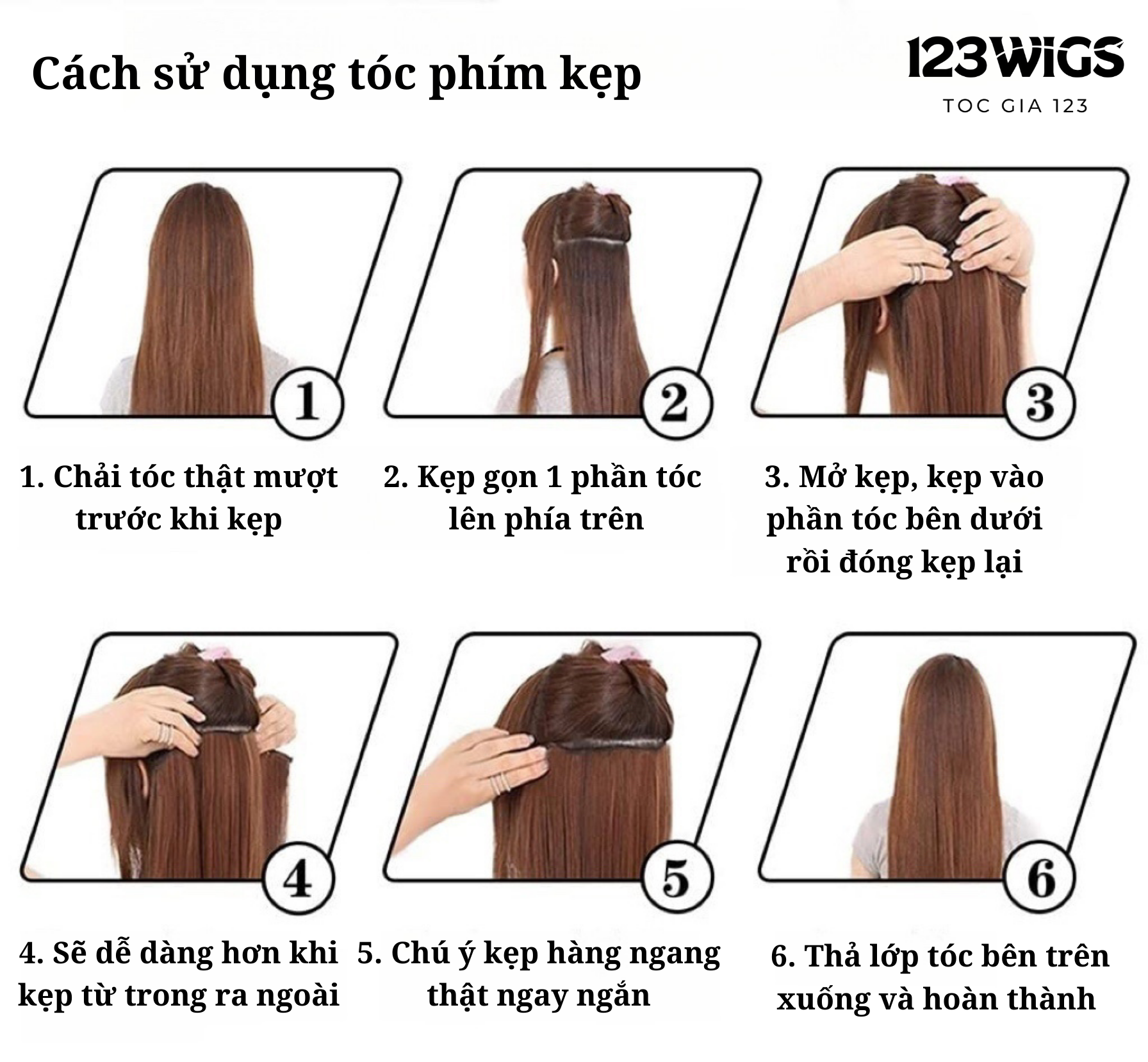 Hướng dẫn sử dụng tóc phím kẹp