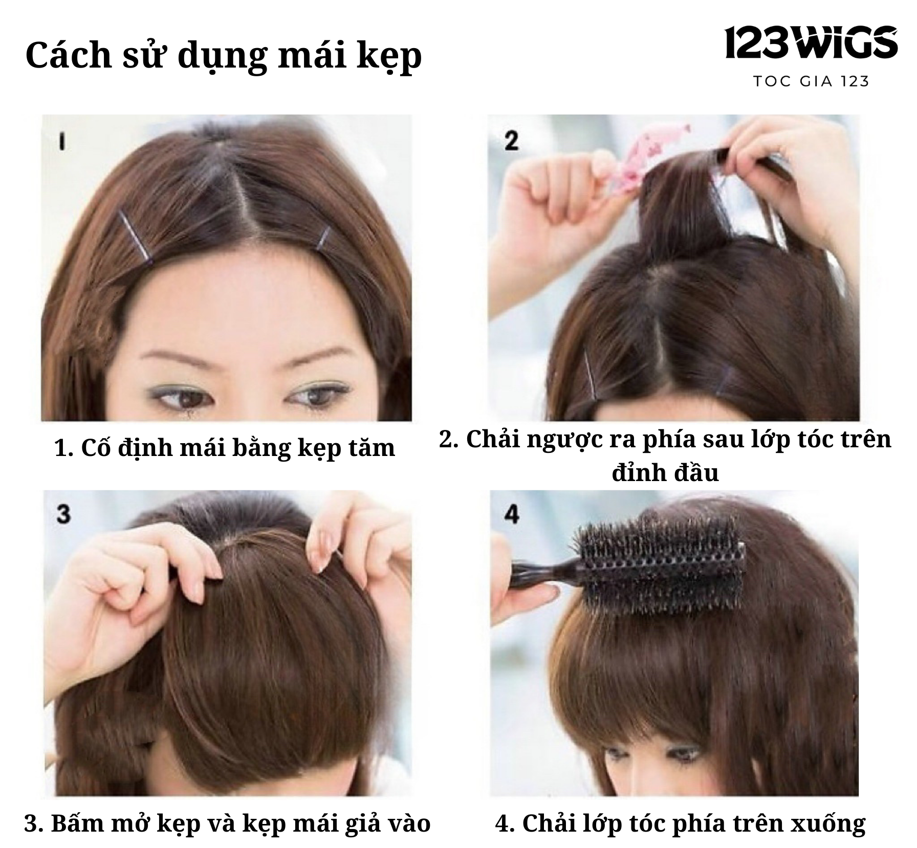 Hướng dẫn sử dụng tóc mái kẹp