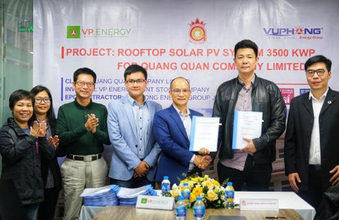 Hợp tác phát triển 3.500 kWp điện mặt trời trên chuỗi nhà máy nhựa Quang Quân