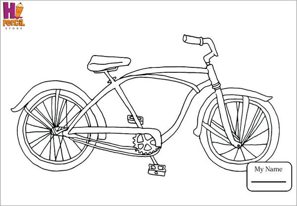 Hình tô màu xe đạp trẻ em « in hình này