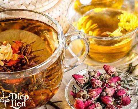 Cách làm trà giảm béo lá sen hoa hồng sơn trà