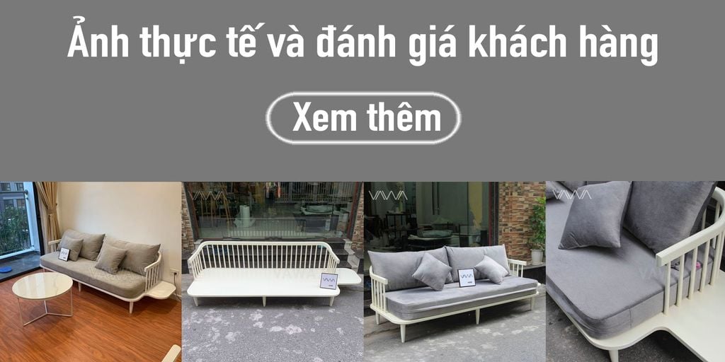 Ảnh thực tế và Đánh giá của khách hàng Sofa Rustic nan gỗ Fly