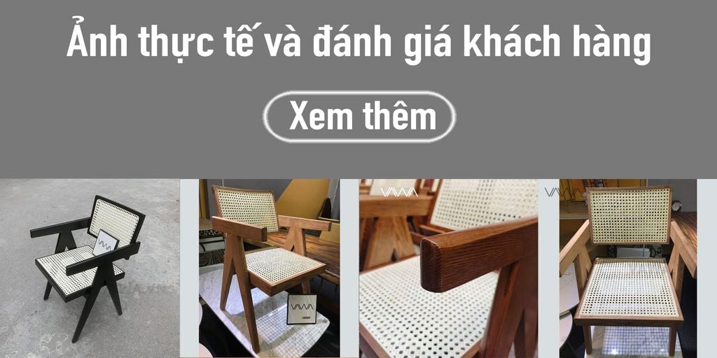 Ảnh thực tế và Đánh giá khách hàng Ghế ăn ghế cafe Chandigarh chair ( Office Cane Chair ) gỗ mây