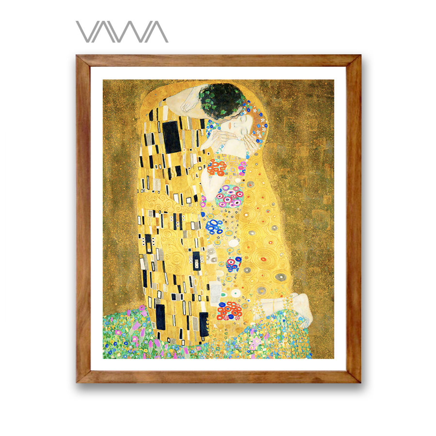 Tranh-canvas-cổ-điển-Châu-ÂU-The-Kiss-Gustav-Klimt