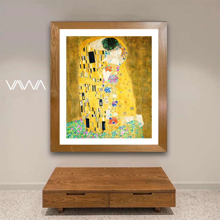 Tranh-canvas-cổ-điển-Châu-ÂU-The-Kiss-Gustav-Klimt