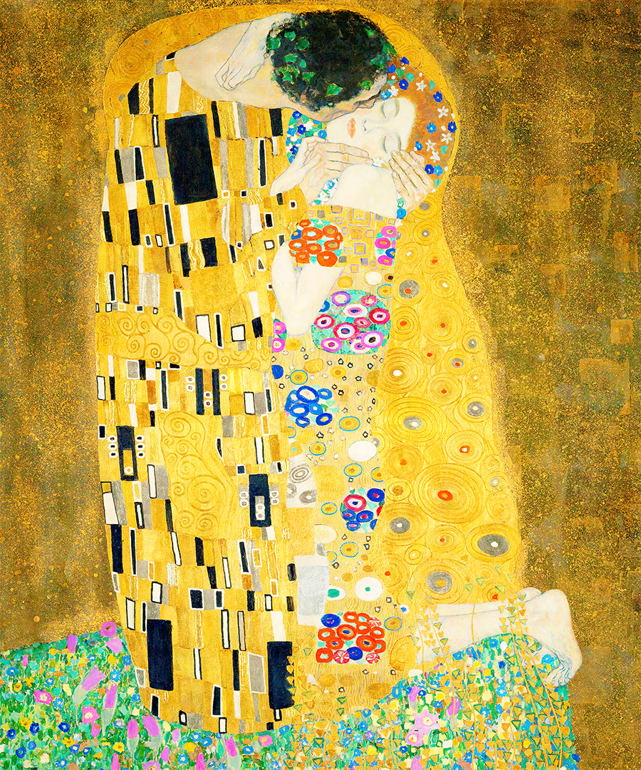 Tranh-canvas-cổ-điển-Châu-ÂU-The-Kiss-Gustav-Klimt